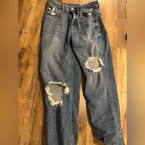 Distressed Blue Jeans